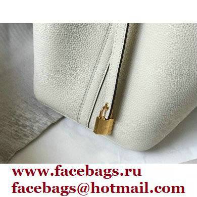 Hermes Picotin Lock 18/22 Bag White with Gold Hardware