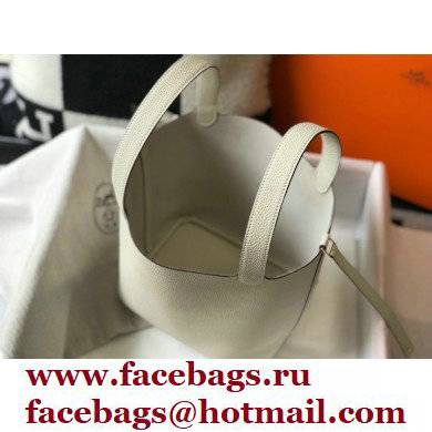 Hermes Picotin Lock 18/22 Bag White with Gold Hardware