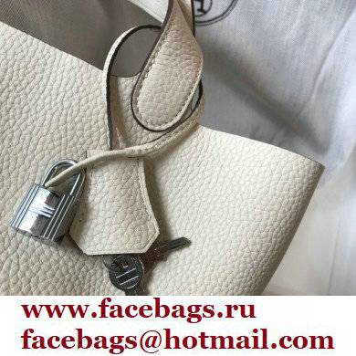 Hermes Picotin Lock 18/22 Bag White with Silver Hardware