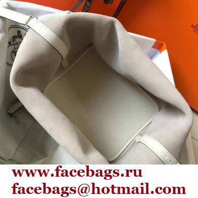 Hermes Picotin Lock 18/22 Bag White with Silver Hardware