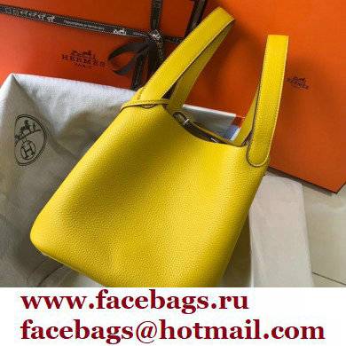 Hermes Picotin Lock 18/22 Bag Yellow with Silver Hardware