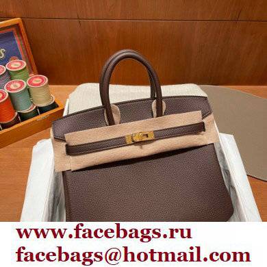 Hermes bicolor Birkin 25cm Bag rouge sellier/yellow in Original Togo Leather