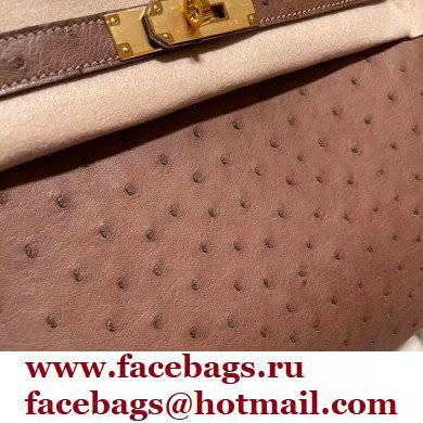 Hermes birkin 25 bag in ostrich leather alezan handmade