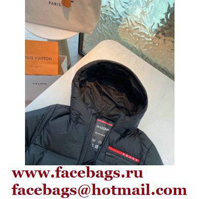 prada Light Polyester hooded puffer jacket black