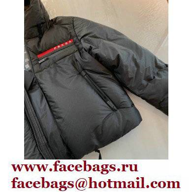 prada Light Polyester hooded puffer jacket black