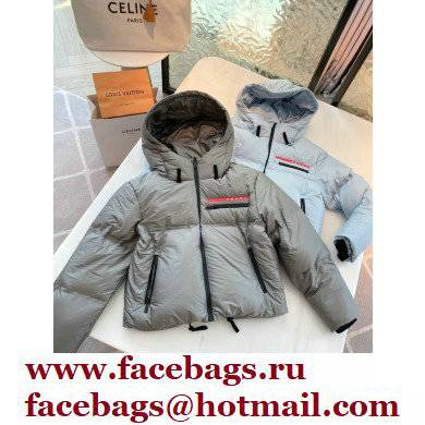 prada Light Polyester hooded puffer jacket gray