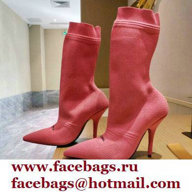 Balenciaga Heel 9cm Knife 2.0 Knit Bootie Ankle Boots Pink 2022