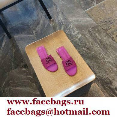 Balenciaga Squared Heel 2.5cm Box Sandals BB Logo Fuchsia 2021