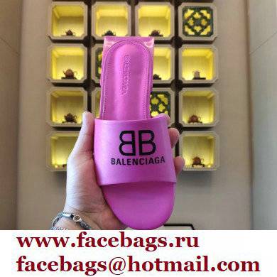 Balenciaga Squared Heel 2.5cm Box Sandals BB Logo Fuchsia 2021