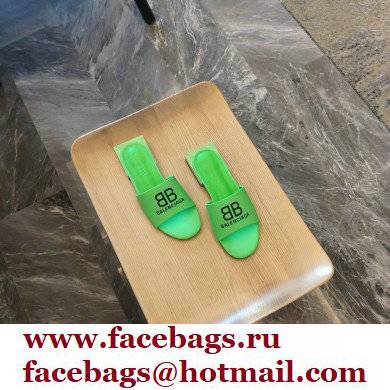 Balenciaga Squared Heel 2.5cm Box Sandals BB Logo Green 2021