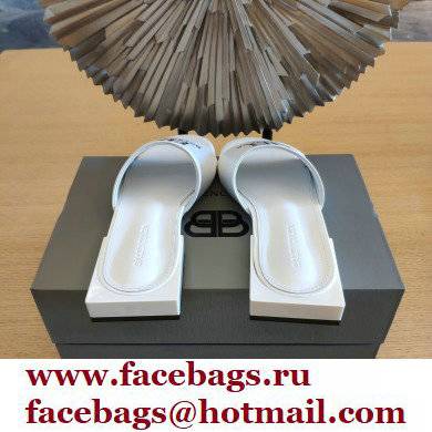 Balenciaga Squared Heel 2.5cm Box Sandals BB Logo White 2021