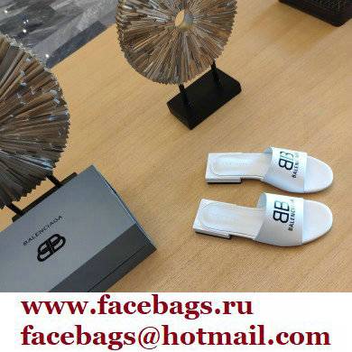 Balenciaga Squared Heel 2.5cm Box Sandals BB Logo White 2021