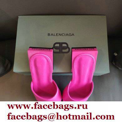 Balenciaga Squared Heel 2.5cm Box Sandals Logo Back Fuchsia 2021