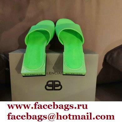 Balenciaga Squared Heel 2.5cm Box Sandals Logo Back Green 2021