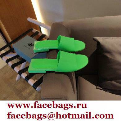 Balenciaga Squared Heel 2.5cm Box Sandals Logo Back Green 2021