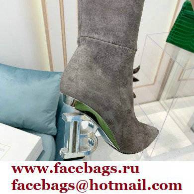 Balmain Heel 9.5cm Nelly Thigh-high Boots Suede Gray 2021