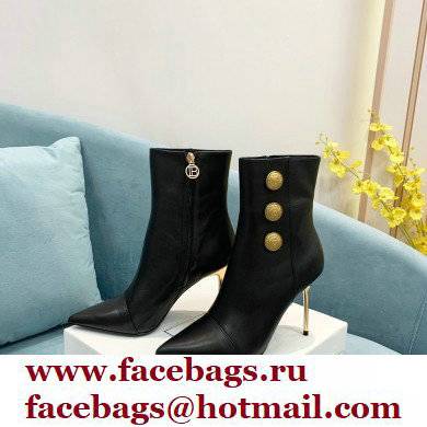 Balmain Heel 9.5cm Roni Ankle Boots Leather Black 2021