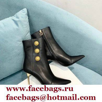 Balmain Heel 9.5cm Roni Ankle Boots Leather Black 2021