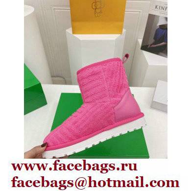 Bottega Veneta Shearling Lining Towel Ankle Boots Fuchsia 2021