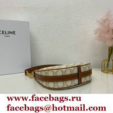 Celine Medium Strap Ava Bag White in Triomphe Canvas and Calfskin