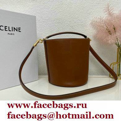 Celine Teen Bucket 16 Bag in Calfskin Brown