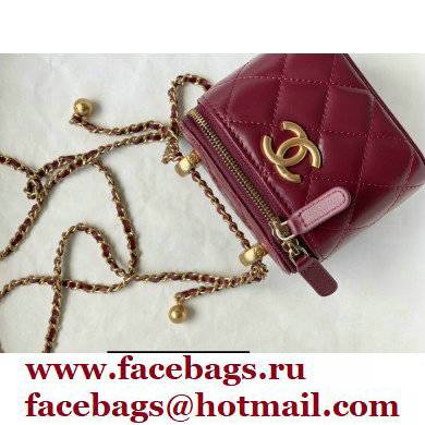 Chanel Calfskin Small Vanity with Chain Bag AP2292 Burgundy 2021