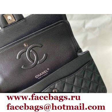 Chanel Caviar Leather Medium Classic Flap Bag A1112 So Black