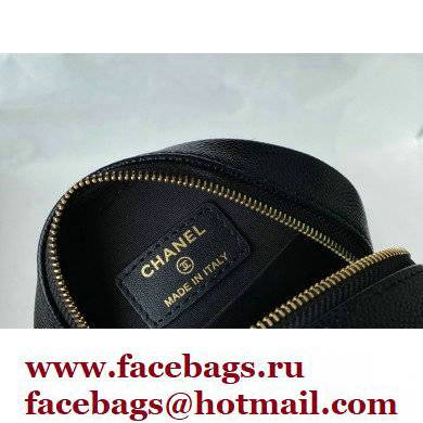 Chanel Grained Calfskin Round Clutch with Coco Chain Bag Black 2021