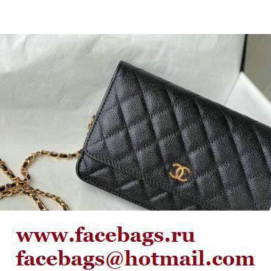 Chanel Grained Calfskin Wallet on Chain WOC Bag with Coco Chain AP2298 Black 2021