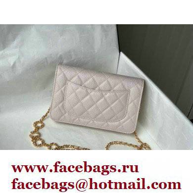 Chanel Grained Calfskin Wallet on Chain WOC Bag with Coco Chain AP2298 Dusty Pink 2021