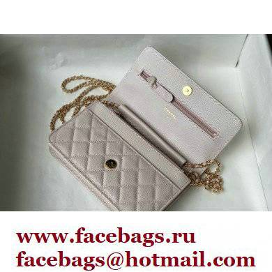 Chanel Grained Calfskin Wallet on Chain WOC Bag with Coco Chain AP2298 Dusty Pink 2021