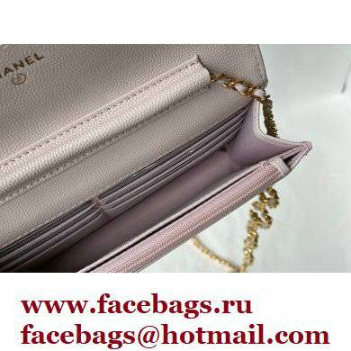 Chanel Grained Calfskin Wallet on Chain WOC Bag with Coco Chain AP2298 Dusty Pink 2021