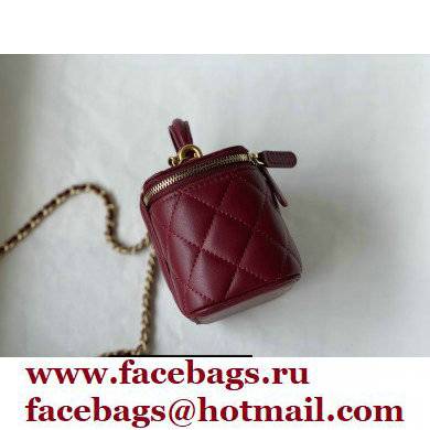 Chanel Lambskin Small Vanity with Chain Bag AP2198 Burgundy 2021