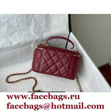 Chanel Lambskin Small Vanity with Chain Bag AP2199 Burgundy 2021