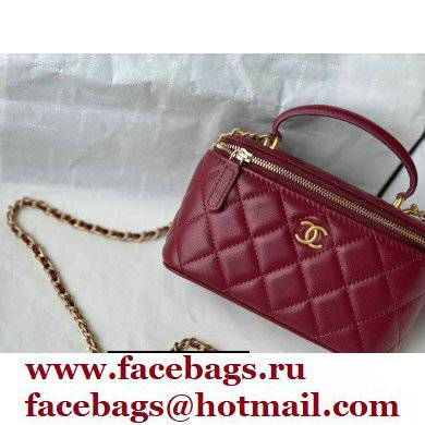 Chanel Lambskin Small Vanity with Chain Bag AP2199 Burgundy 2021