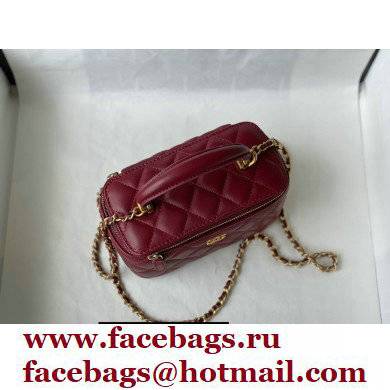 Chanel Lambskin Small Vanity with Chain Bag AP2199 Burgundy 2021