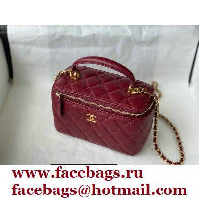 Chanel Lambskin Small Vanity with Chain Bag AP2199 Burgundy 2021