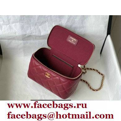 Chanel Lambskin Small Vanity with Chain Bag AP2199 Burgundy 2021