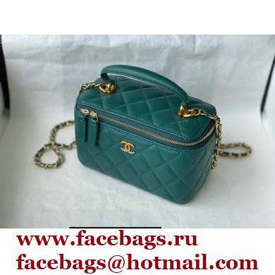 Chanel Lambskin Small Vanity with Chain Bag AP2199 Green 2021