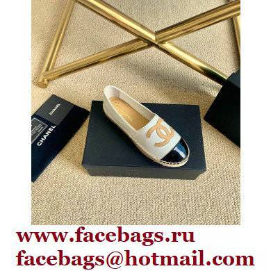 Chanel Leather and Patent CC Logo Espadrilles G29762 White 2022