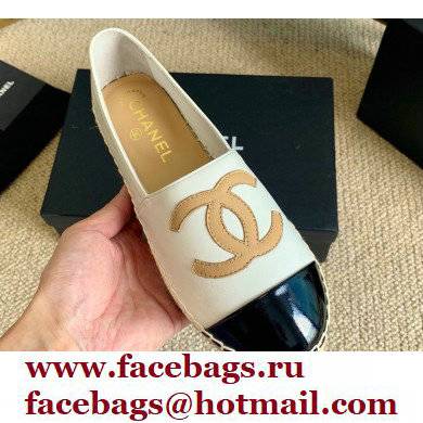 Chanel Leather and Patent CC Logo Espadrilles G29762 White 2022