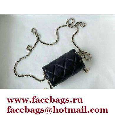 Chanel Lipstick Case Mini Bag with Chain Black 2021