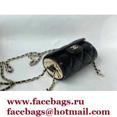 Chanel Lipstick Case Mini Bag with Chain Black 2021