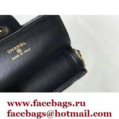 Chanel Lipstick Case Mini Bag with Chain Black 2021