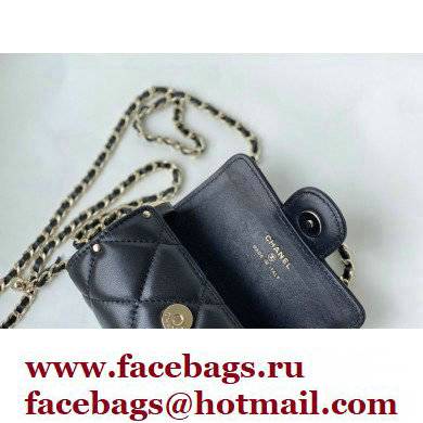 Chanel Lipstick Case Mini Bag with Chain Black 2021