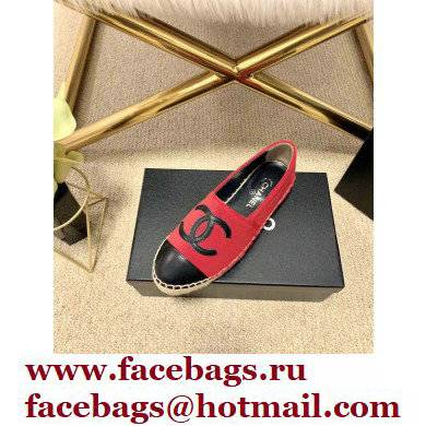 Chanel Plush CC Logo Espadrilles G29762 Red 2022