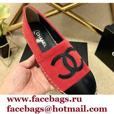 Chanel Plush CC Logo Espadrilles G29762 Red 2022