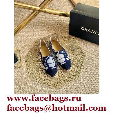 Chanel Printed Fabric CC Logo Espadrilles G29762 Black/Blue 2022