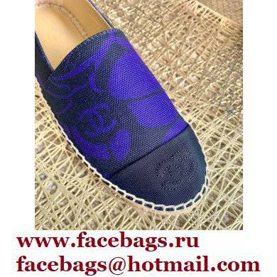 Chanel Printed Fabric CC Logo Espadrilles G29762 Black/Purple 2022