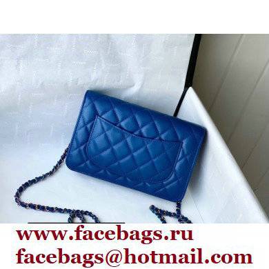 Chanel Rainbow Hardware Wallet on Chain WOC Bag Blue/Fuchsia 2021